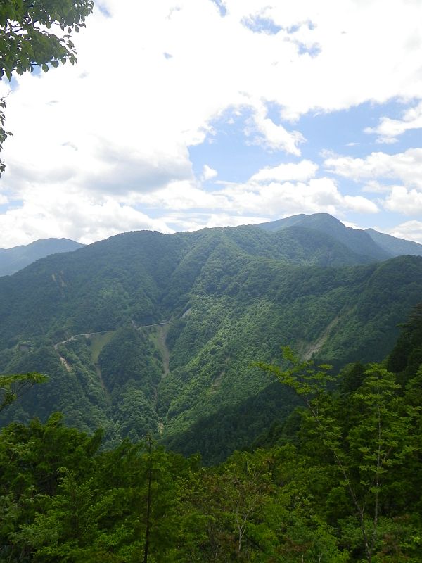 これまで歩いてきた山々を振り返る。右奥が雲取山。
