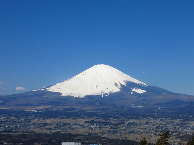 目前に広がるのは白き富士の優雅な山容。