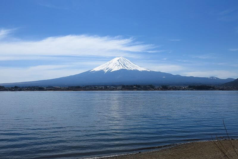 河口湖から富士山。