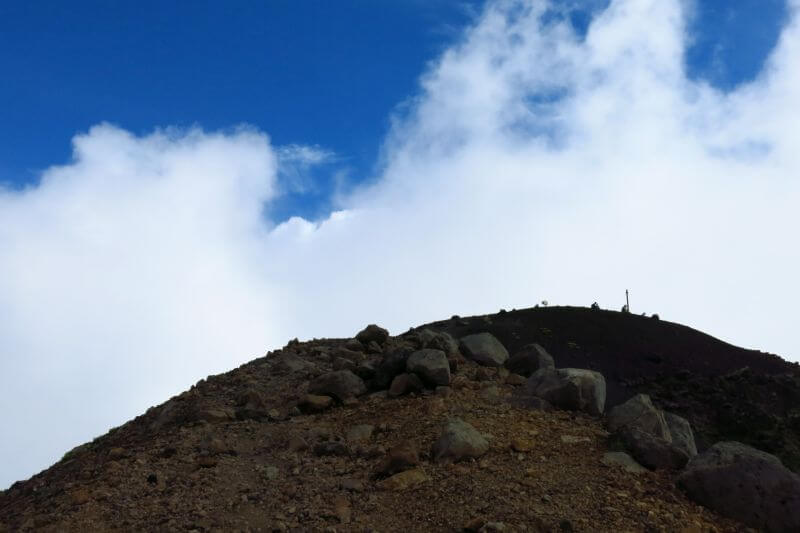 岩手山山頂の薬師岳はあちら。