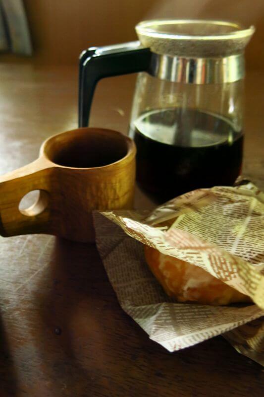 祝杯代わりに丸川荘名物の挽きたてコーヒーを頂きます。